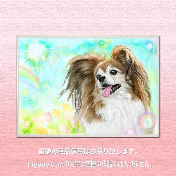 画像1: パピヨンちゃんのイラストポスター  送料185円 (1)